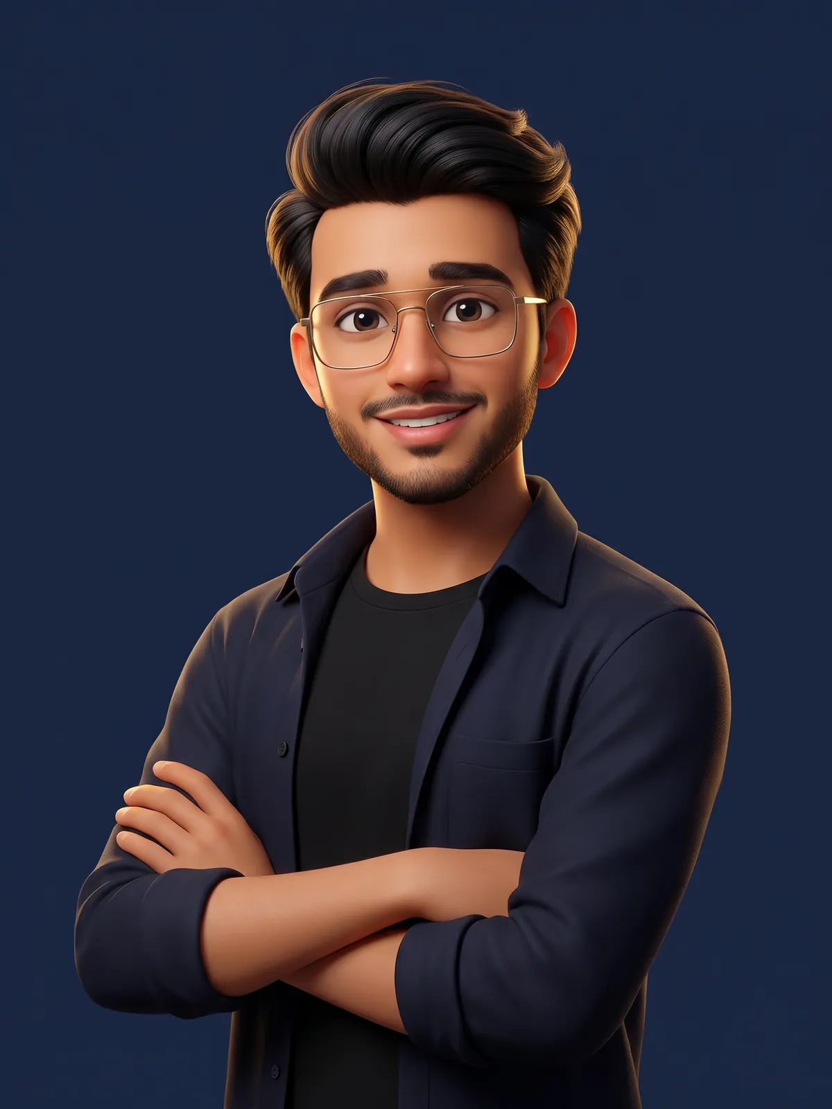 Muhammad Ahmad, founder of Jiddat AI, as a 3D character